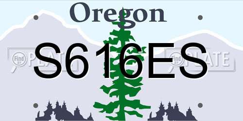 S616ES Oregon License Plate