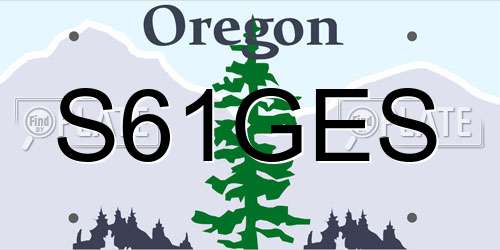 S61GES Oregon License Plate