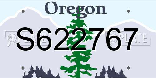 S622767 Oregon License Plate