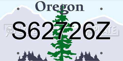 S62726Z Oregon License Plate