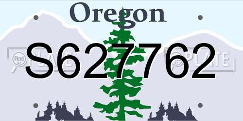 S627762 Oregon License Plate
