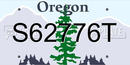 S62776T Oregon License Plate