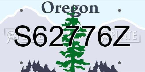 S62776Z Oregon License Plate