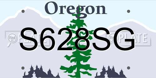 S628SG Oregon License Plate