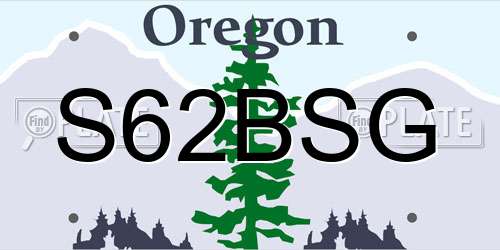 S62BSG Oregon License Plate