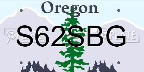 S62SBG Oregon License Plate