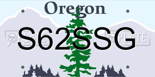 S62SSG Oregon License Plate
