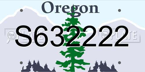 S632222 Oregon License Plate