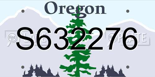S632276 Oregon License Plate