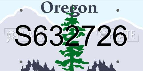S632726 Oregon License Plate