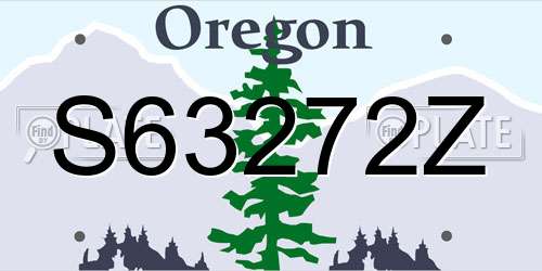 S63272Z Oregon License Plate
