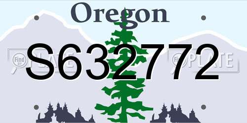 S632772 Oregon License Plate