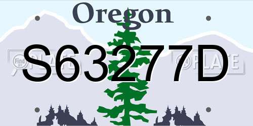 S63277D Oregon License Plate