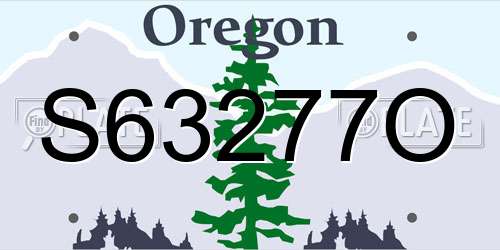 S63277O Oregon License Plate