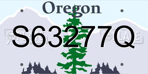 S63277Q Oregon License Plate