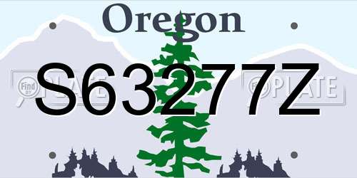 S63277Z Oregon License Plate