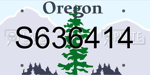 S636414 Oregon License Plate