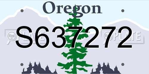 S637272 Oregon License Plate