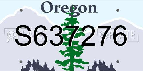 S637276 Oregon License Plate