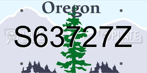 S63727Z Oregon License Plate