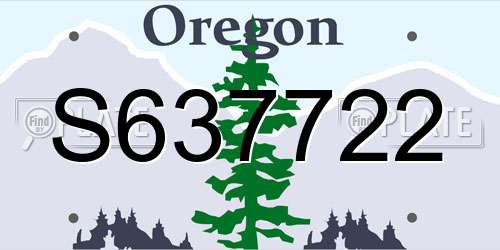 S637722 Oregon License Plate