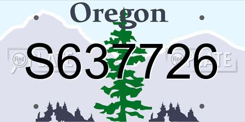 S637726 Oregon License Plate