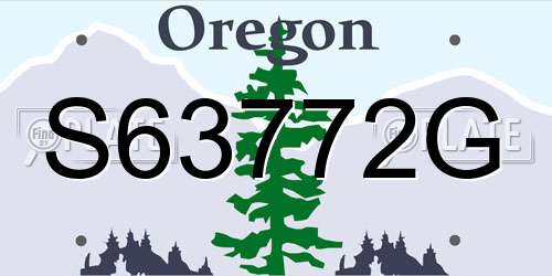 S63772G Oregon License Plate