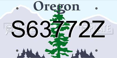 S63772Z Oregon License Plate