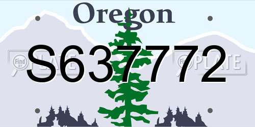 S637772 Oregon License Plate
