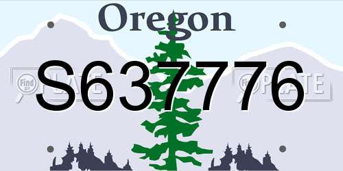 S637776 Oregon License Plate