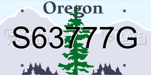 S63777G Oregon License Plate