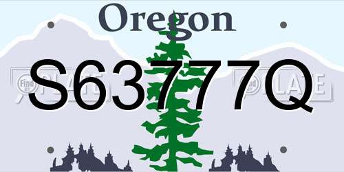 S63777Q Oregon License Plate