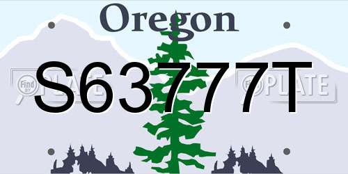S63777T Oregon License Plate
