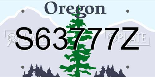 S63777Z Oregon License Plate