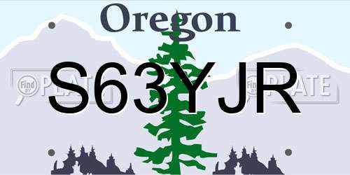 S63YJR Oregon License Plate