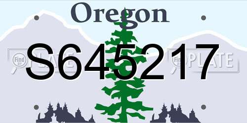 S645217 Oregon License Plate