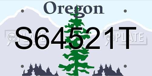 S64521T Oregon License Plate