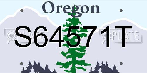 S64571T Oregon License Plate