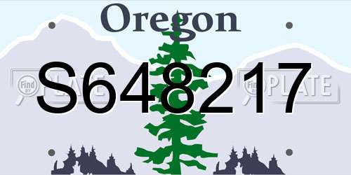 S648217 Oregon License Plate