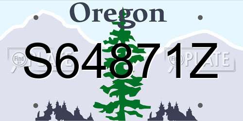 S64871Z Oregon License Plate