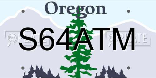 S64ATM Oregon License Plate