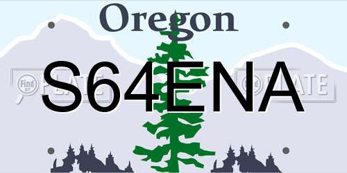 S64ENA Oregon License Plate