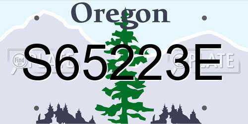 S65223E Oregon License Plate