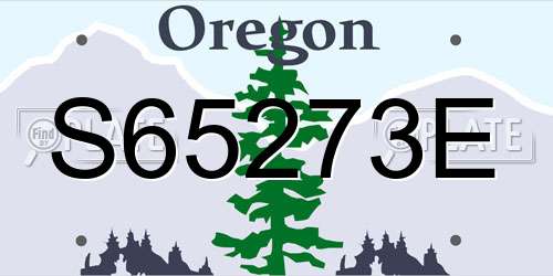 S65273E Oregon License Plate