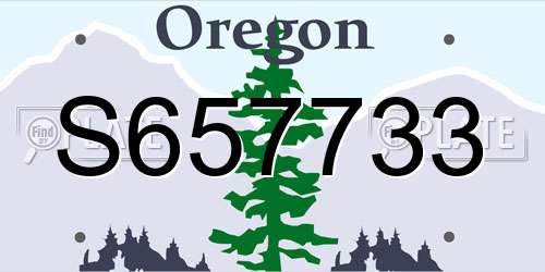 S657733 Oregon License Plate