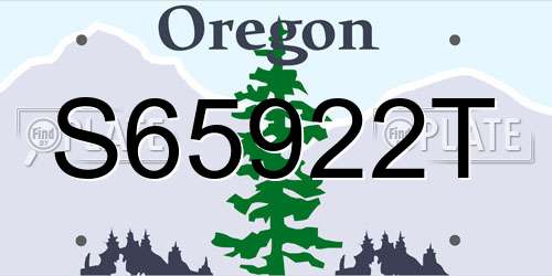 S65922T Oregon License Plate