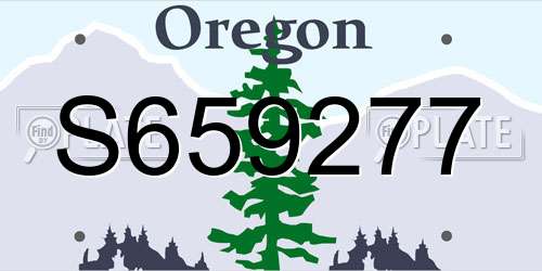 S659277 Oregon License Plate