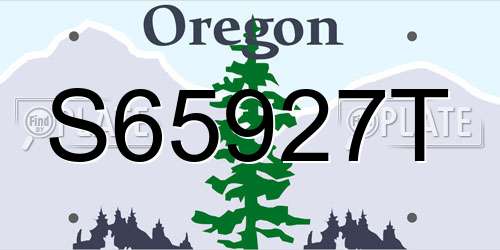 S65927T Oregon License Plate