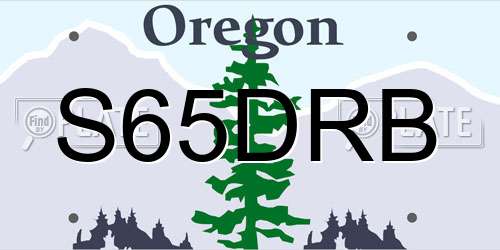 S65DRB Oregon License Plate