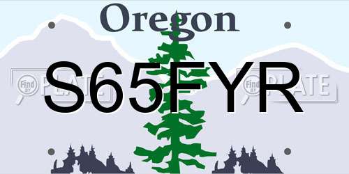 S65FYR Oregon License Plate